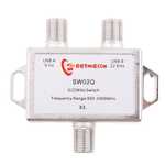 Interruptor DiSEqC satelital 2x1 a prueba de agua (DS-02C) antena de satélite interruptor LNB plano para receptor de TV 0/22KHz