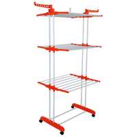 Tendedero plegable con ruedas - Naranja - Herzberg HG-8034ORG
